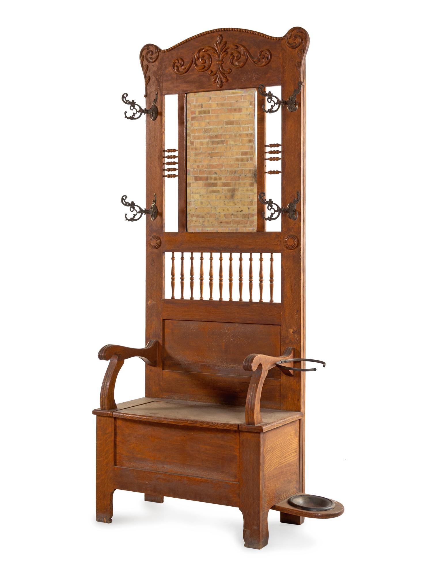 A Victorian Oak Hall Stand