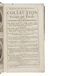[TRAVEL & EXPLORATION]. HARRIS, John (1666-1719). Navigantium atque Itinerantium Bibliotheca: or, a Compleat Collection of Voyages and Travels . London: For Thomas Bennet, [&c], 1705.