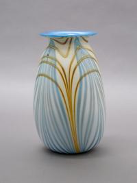 A Charles Lotton Iridescent Glass Vase, Height 7 3/8 inches.