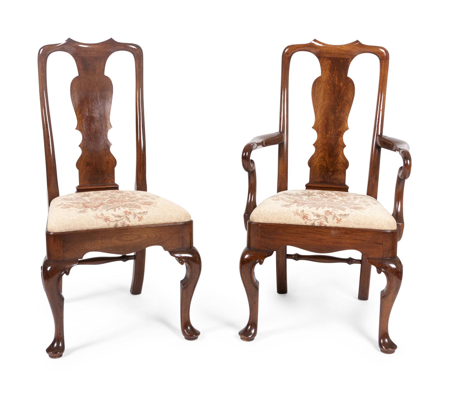 A Set of Twelve Queen Anne Style Dining Chairs — Marlboro Manor by Sacks, 20th Century