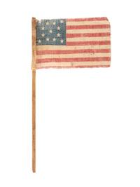 [FLAGS]. 13-star parade flag, ca 1860s-1870s.