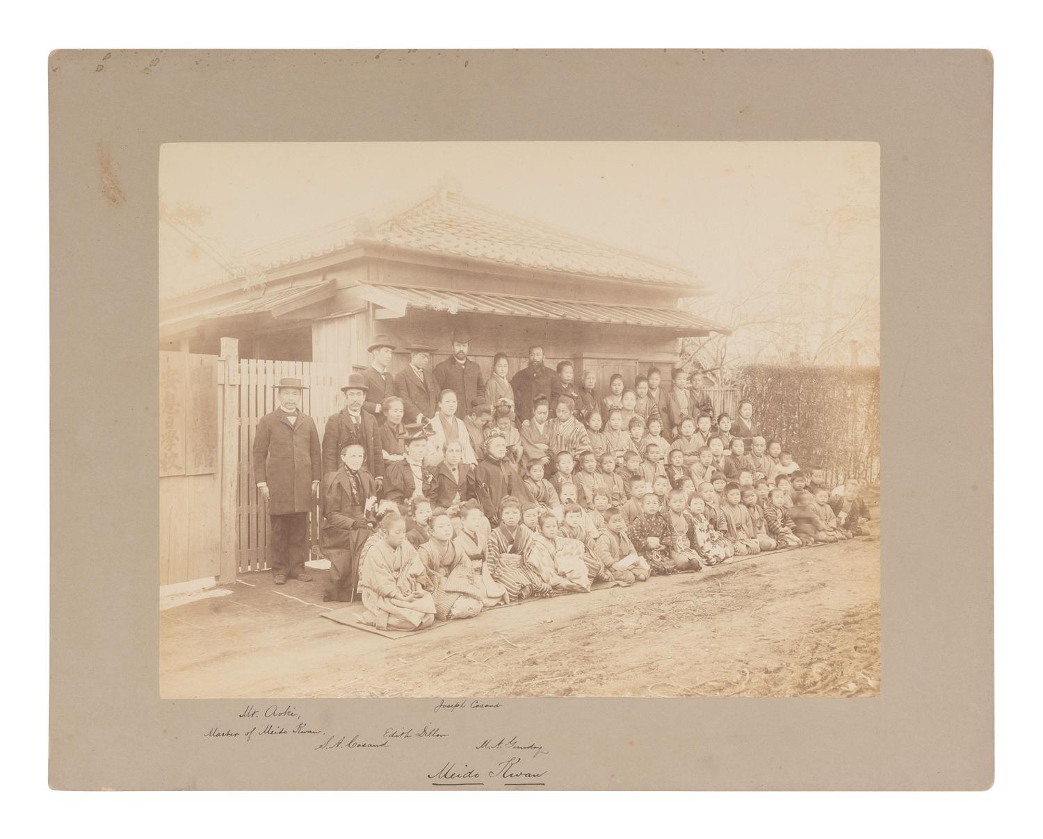 [QUAKERISM]. 8 photographs of a Quaker Girls School in Tokyo led by Jos. Cosand, incl. grounds, staff, and students.