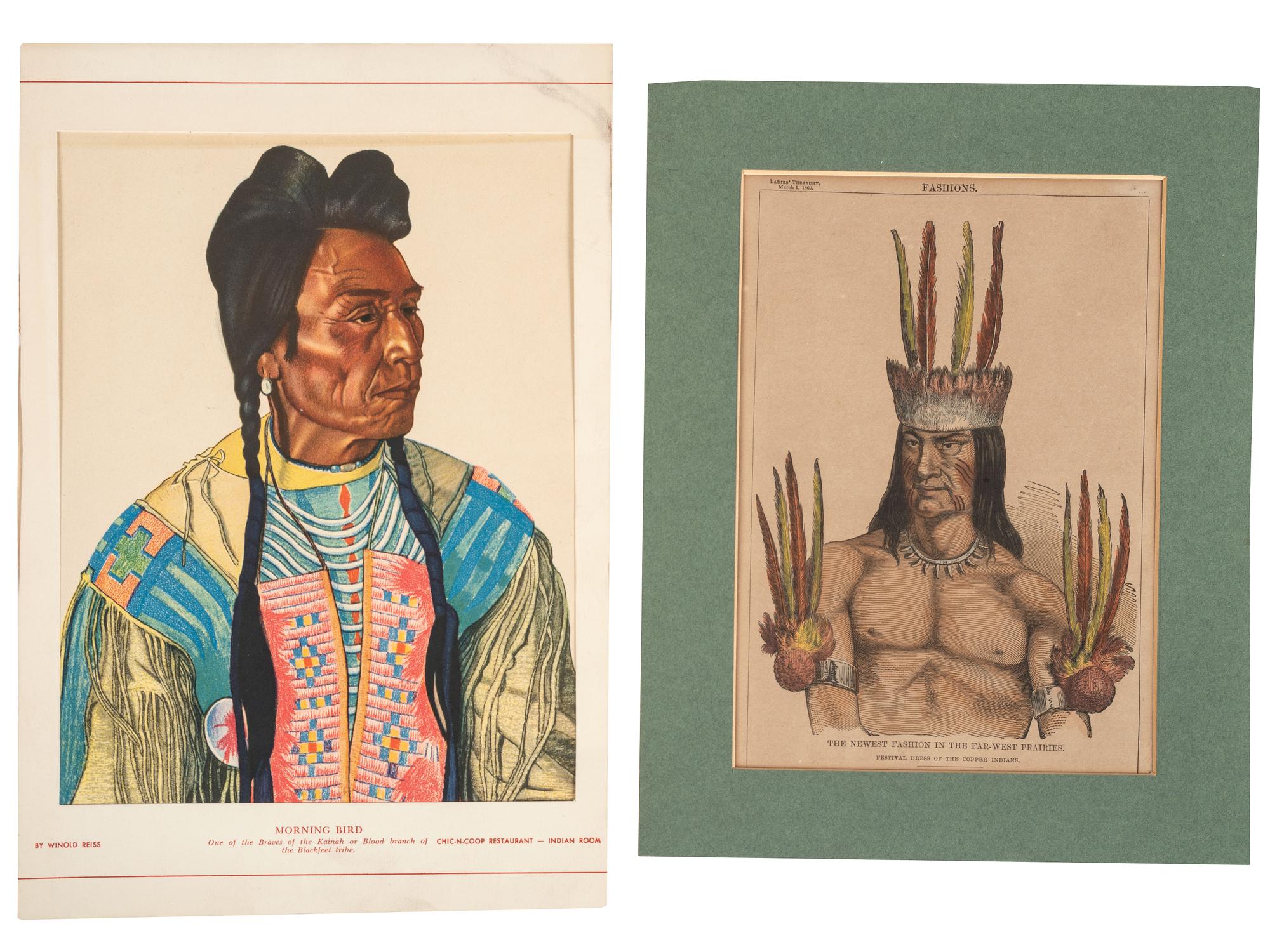 [NATIVE AMERICANS]. A group of photographs and prints of Native American subjects, highlighted by cabinet card of Oglala Lakota Chief Low Dog.