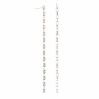 White Gold and Diamond Chain Dangle Earrings