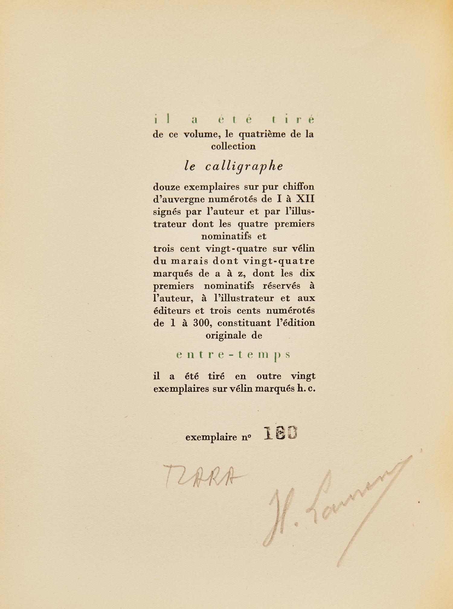 [Fine Bindings] [Gonet, Jean de] Tzara, Tristan. Entre-temps