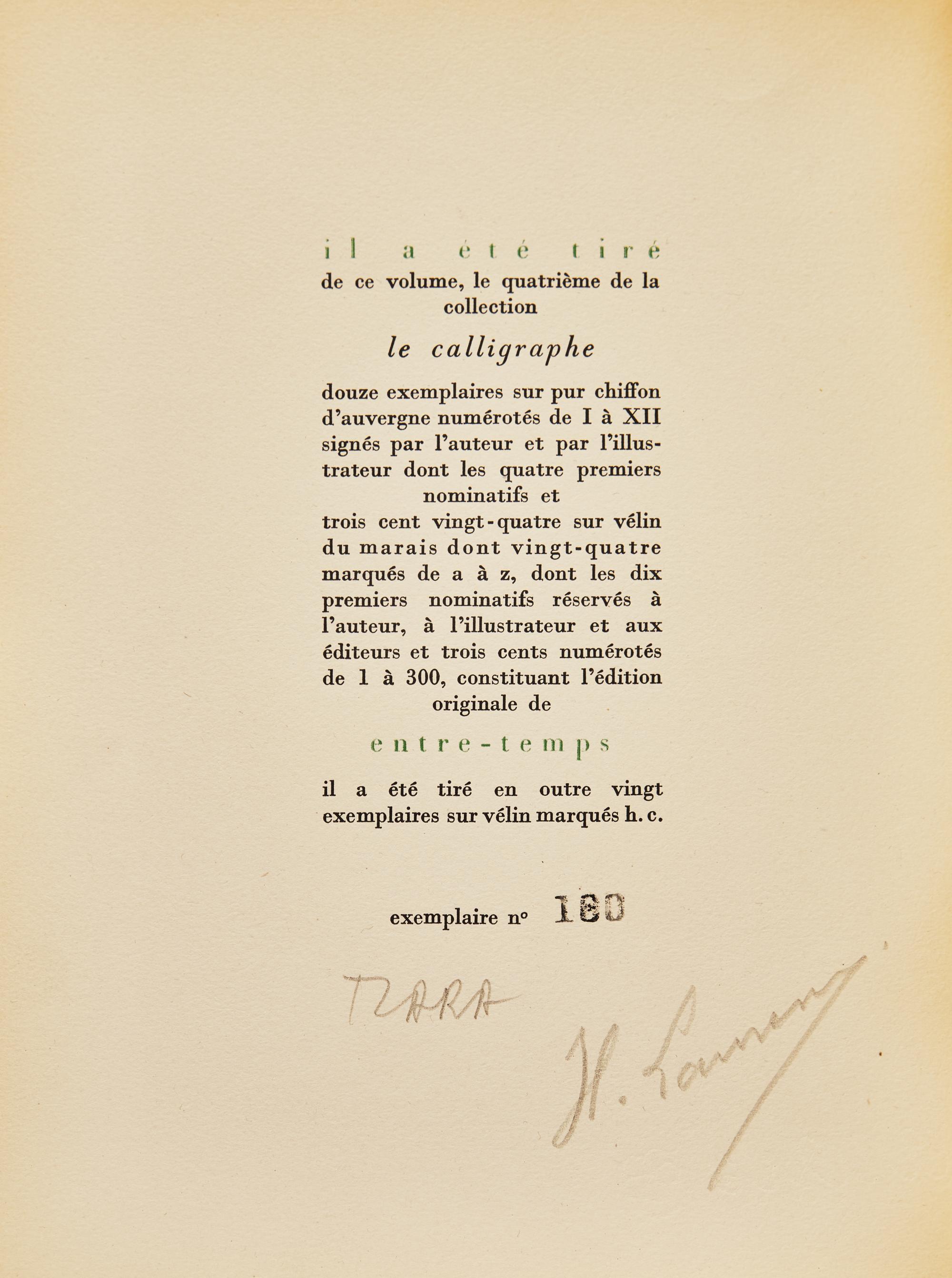 [Fine Bindings] [Gonet, Jean de] Tzara, Tristan. Entre-temps