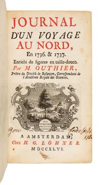 OUTHIER, Reginald (1694-1774). Journal d'un Voyage au Nord, en 1736 et 1737. Amsterdam: Chez H. G. Lohner, 1746.