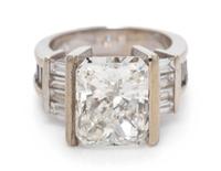 A White Gold and Diamond Ring,