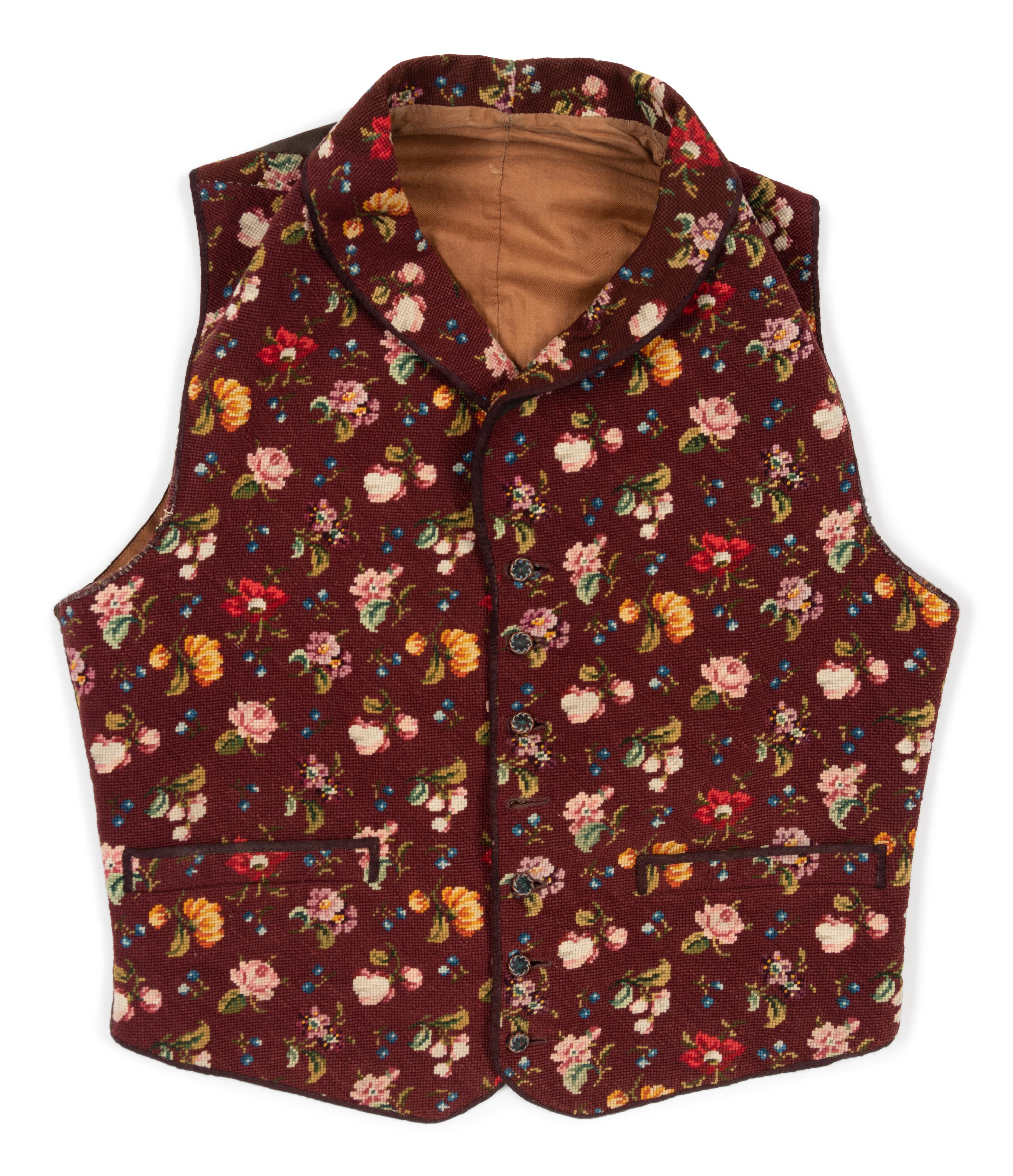 Three Men's 19th Century Waistcoats/Vests, 1840-60