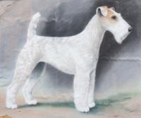 Two Works of Art depicting Wire Fox Terriers Larger: 10 3/4 x 12 5/8 inches.