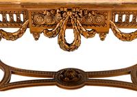 A Louis XVI Style Red Japanned Giltwood Salon Table — LATE 19TH/EARLY 20TH CENTURY
