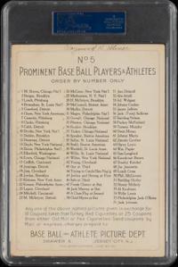 A 1911 T3 Turkey Red Cabinets Sam Crawford Baseball Card (PSA 4MK VG-EX) Checklist Back