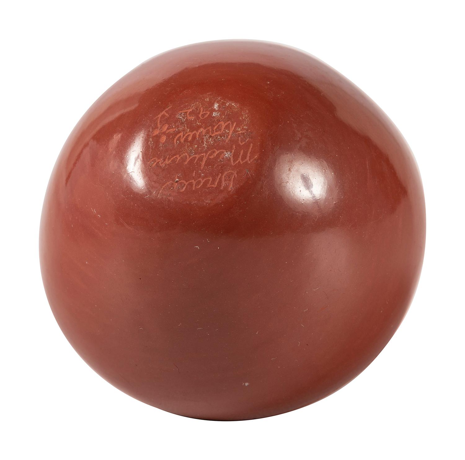 Miniature Carved Redware Jar