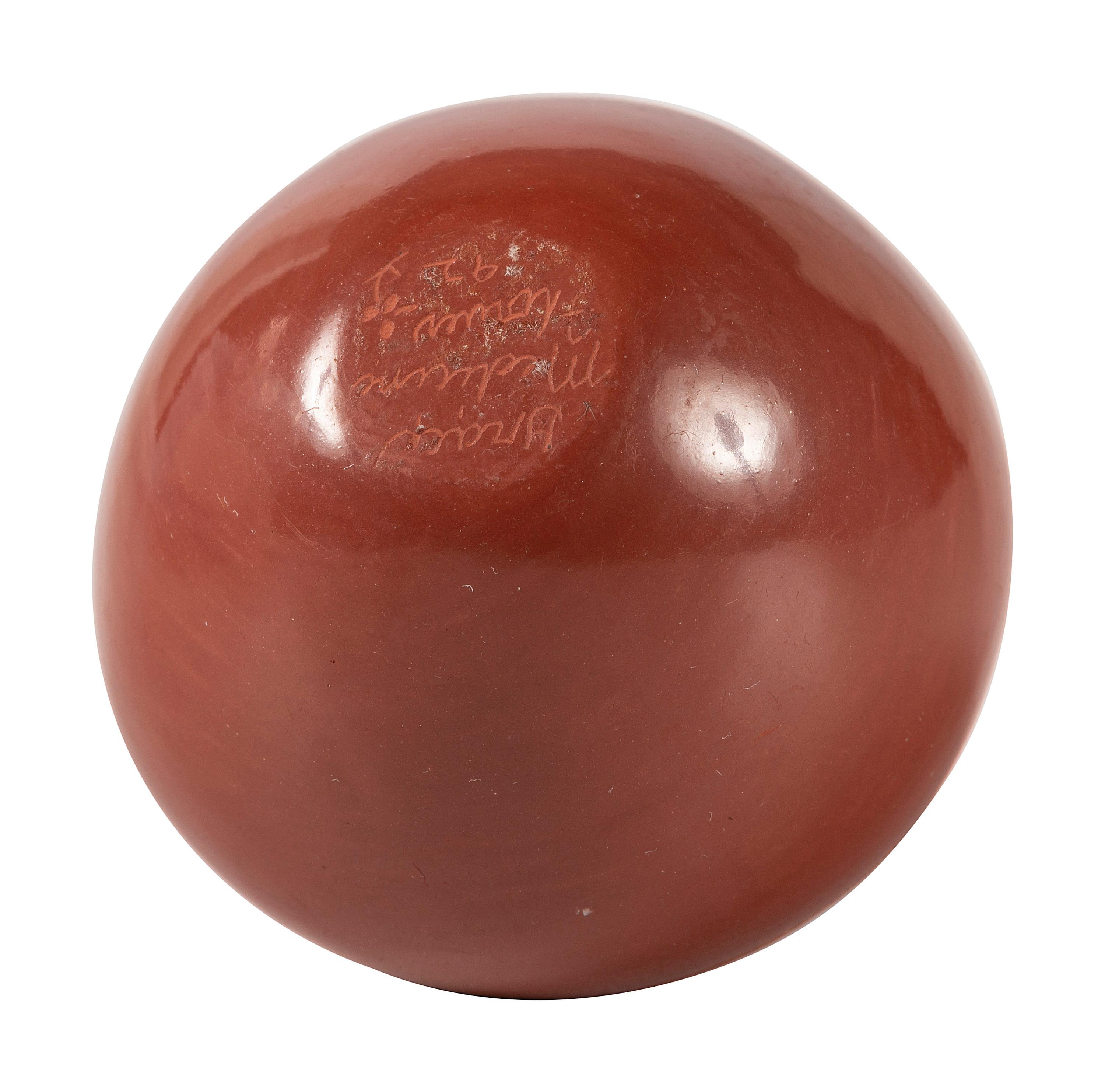 Miniature Carved Redware Jar