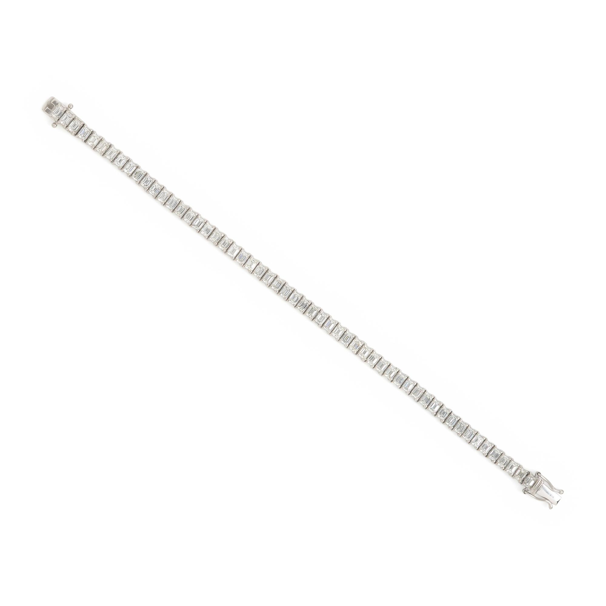 Diamond and Platinum Line Bracelet
