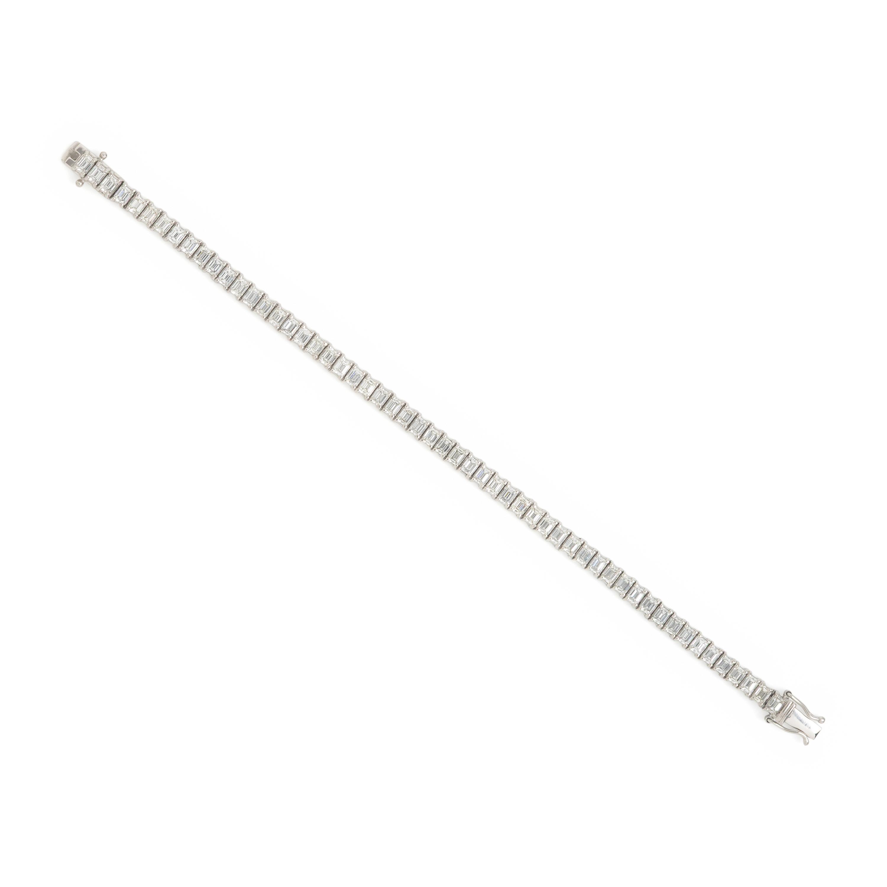 Diamond and Platinum Line Bracelet