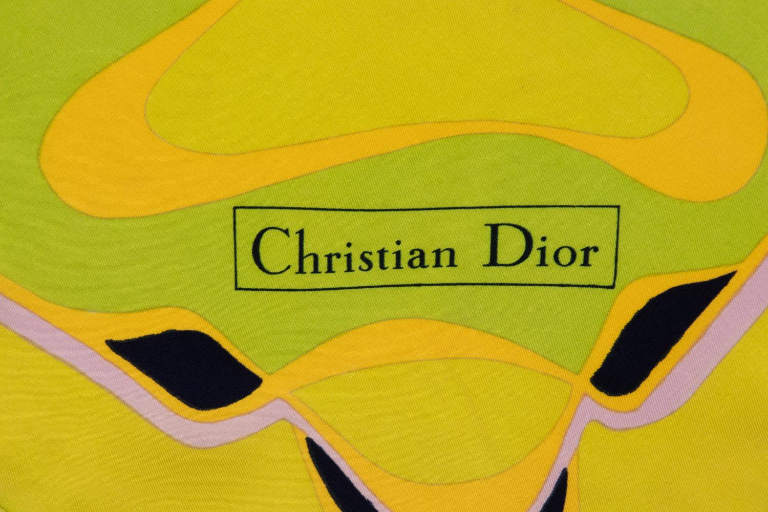 Two Dior Silk Scarves, 1970-90s