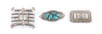 Three Navajo Belt Buckles Height of largest 3 1/2 inches x 3 1/2 inches
