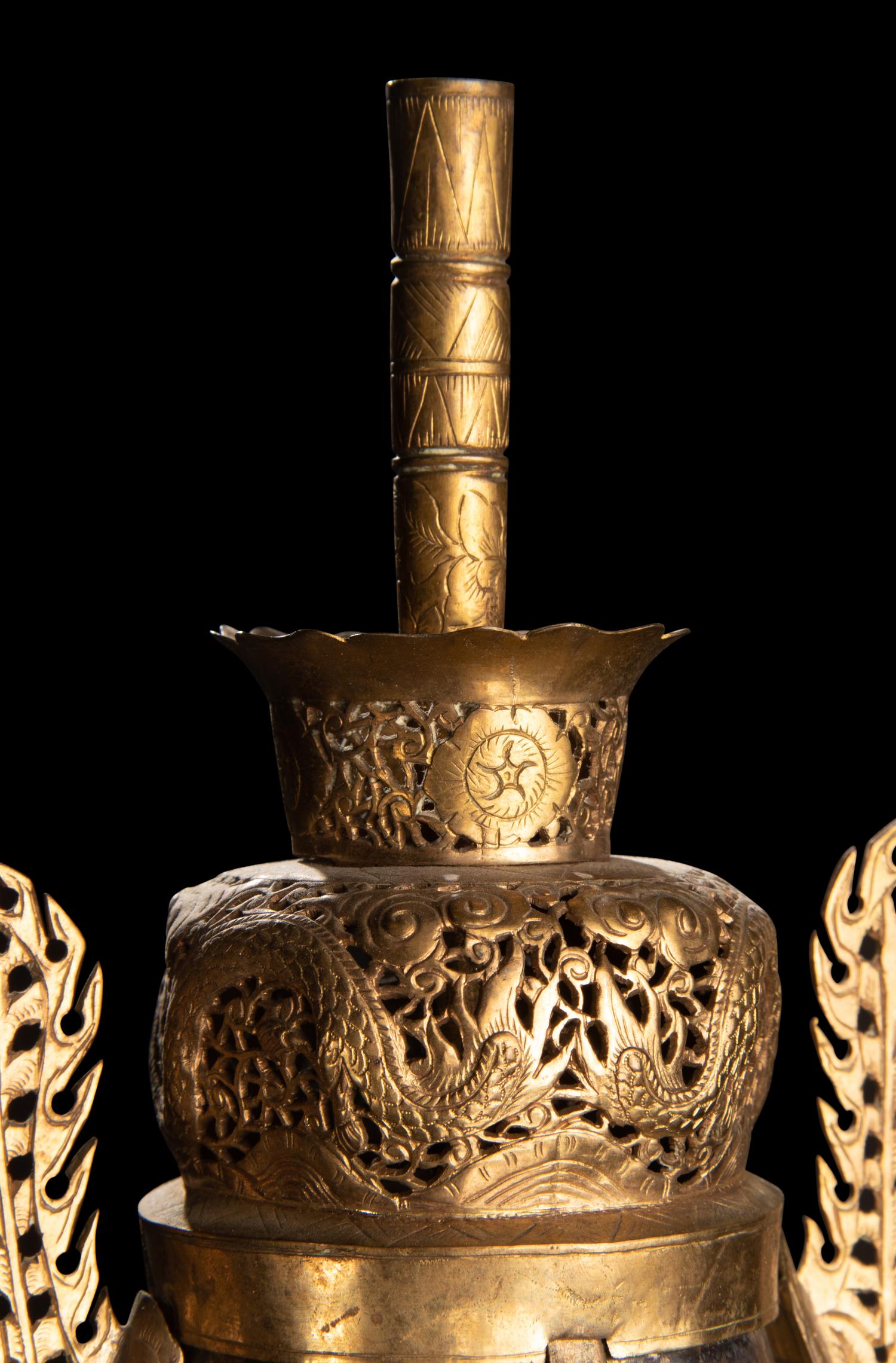 An Imperial Gilt Bronze and Iron Helmet and Partial Set of Armor