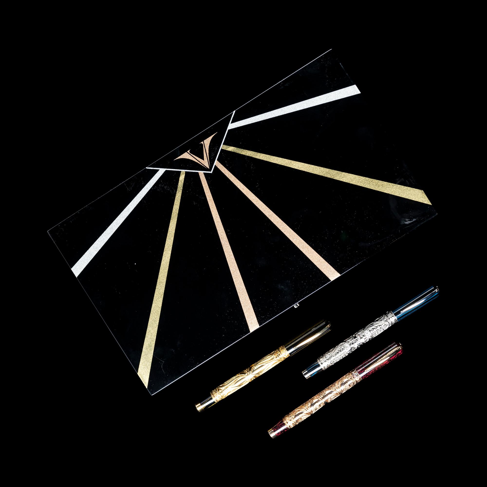 A Visconti Three Magi Limited Edition Three-Fountain Pen Set