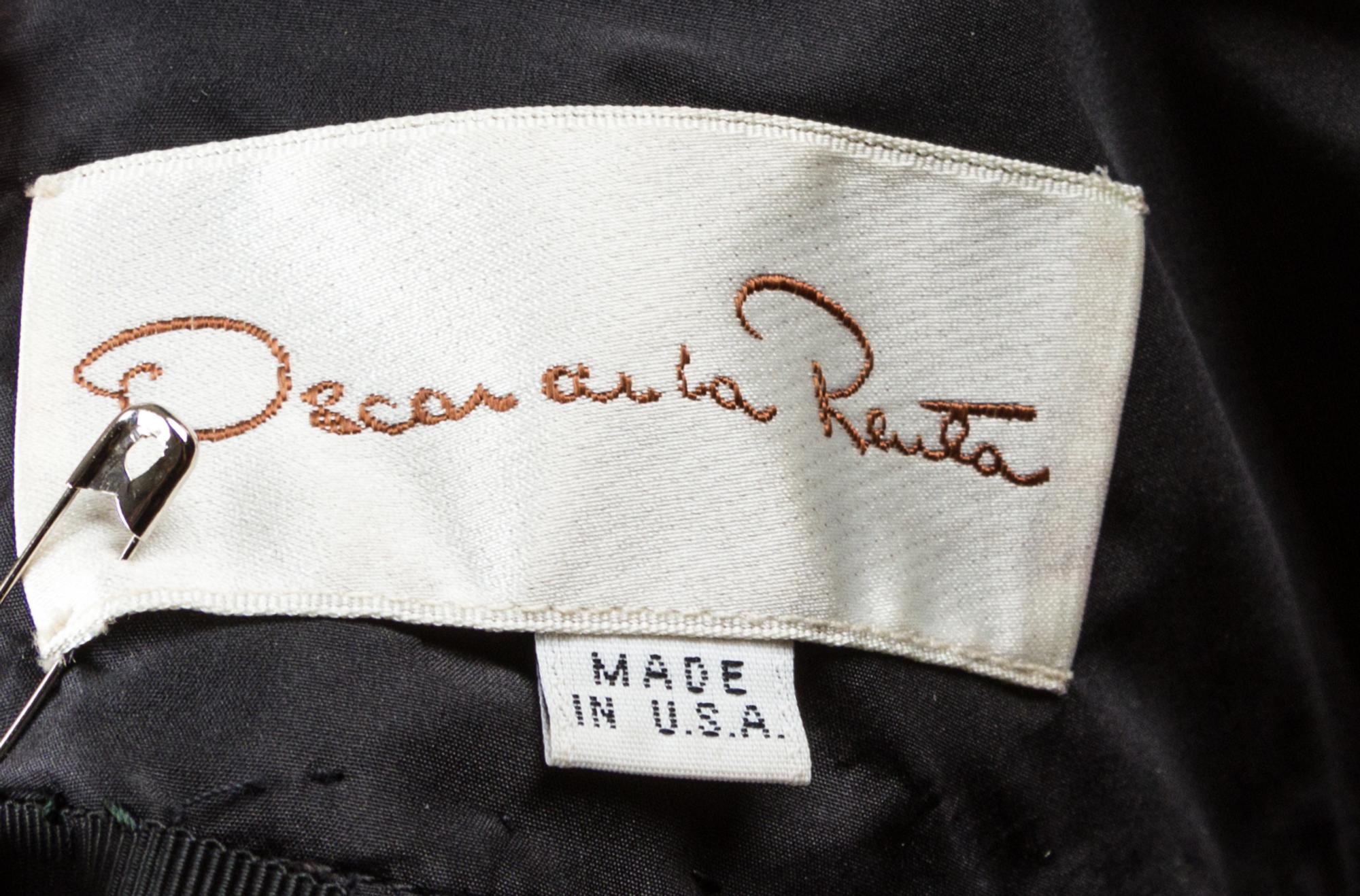 An Oscar de la Renta Black and Brown Lace Gown,