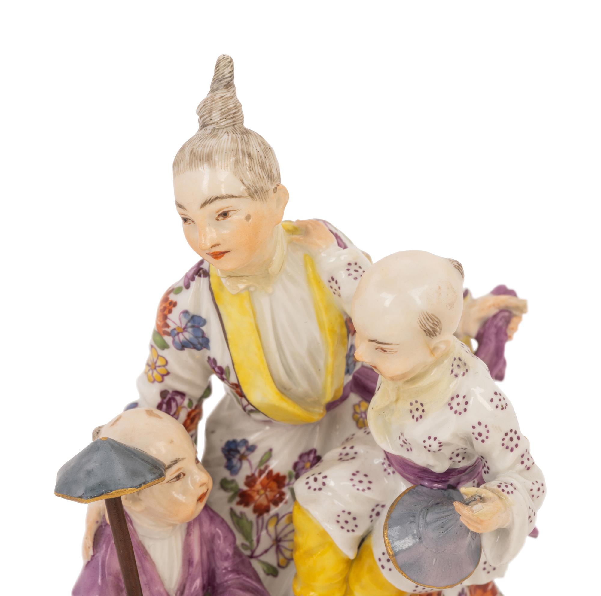 A Meissen Porcelain Chinoiserie Figural Group