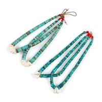 Pair of Rolled Turquoise Joclas