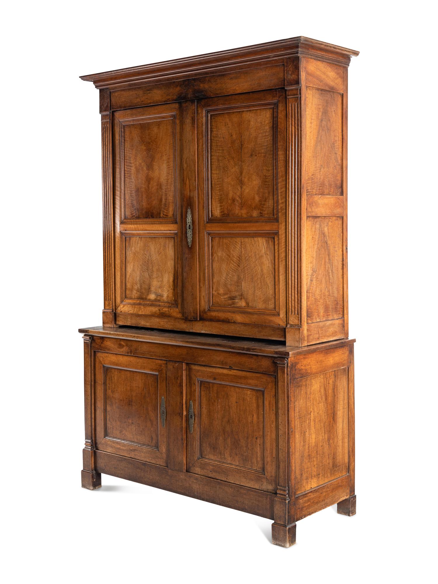 A French Walnut Linen Press