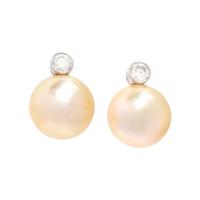 Bunda, Cultured Pearl and Diamond Earrings