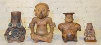 Four Pre-Columbian Style Pottery Figures. Height 17 inches.