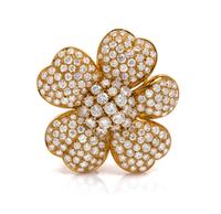 An 18 Karat Yellow Gold and Diamond Flower Brooch, 15.20 dwts.