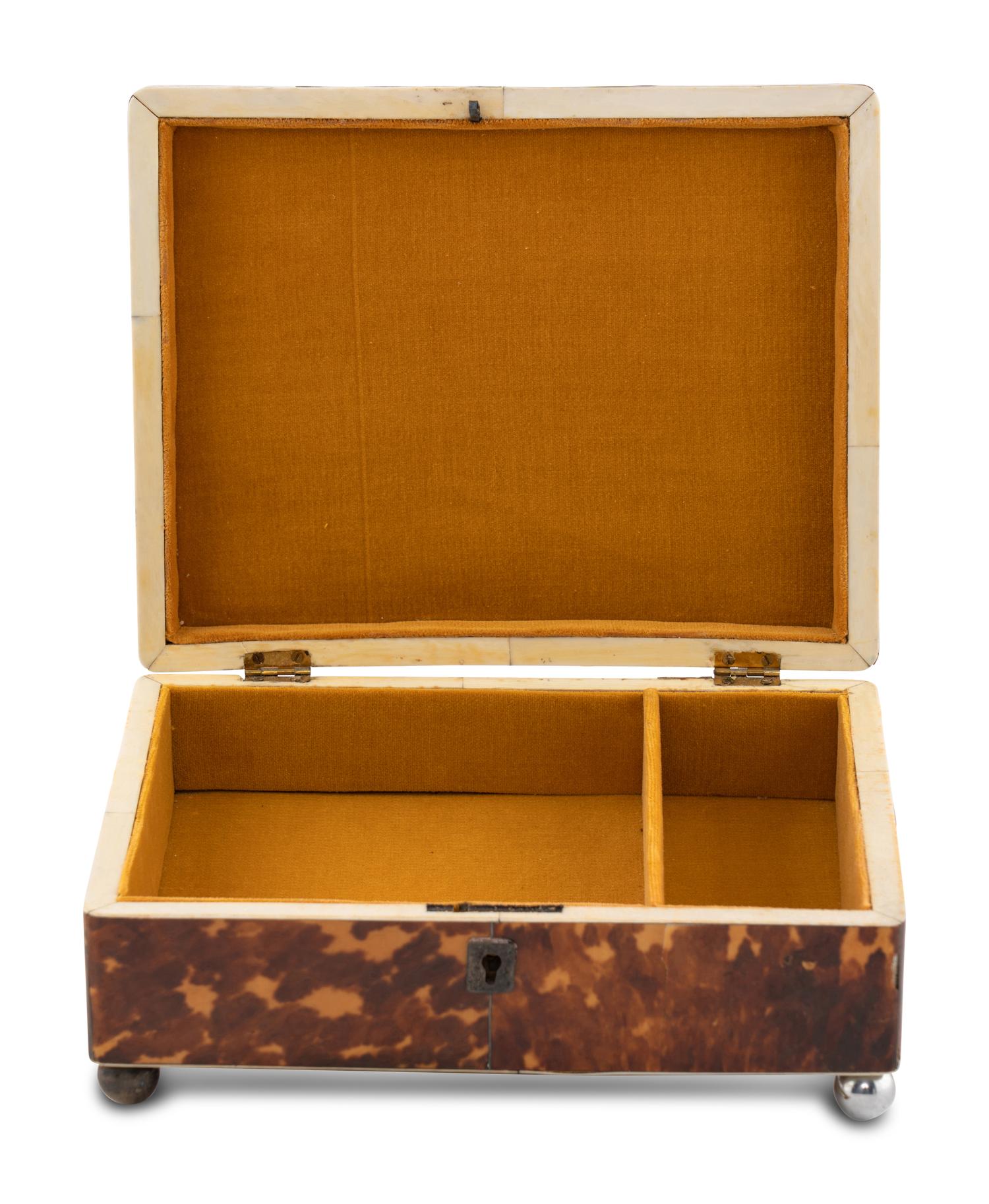 A Regency Tortoise Shell Jewelry Box