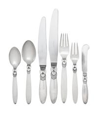 A Georg Jensen Cactus Silver Flatware Service