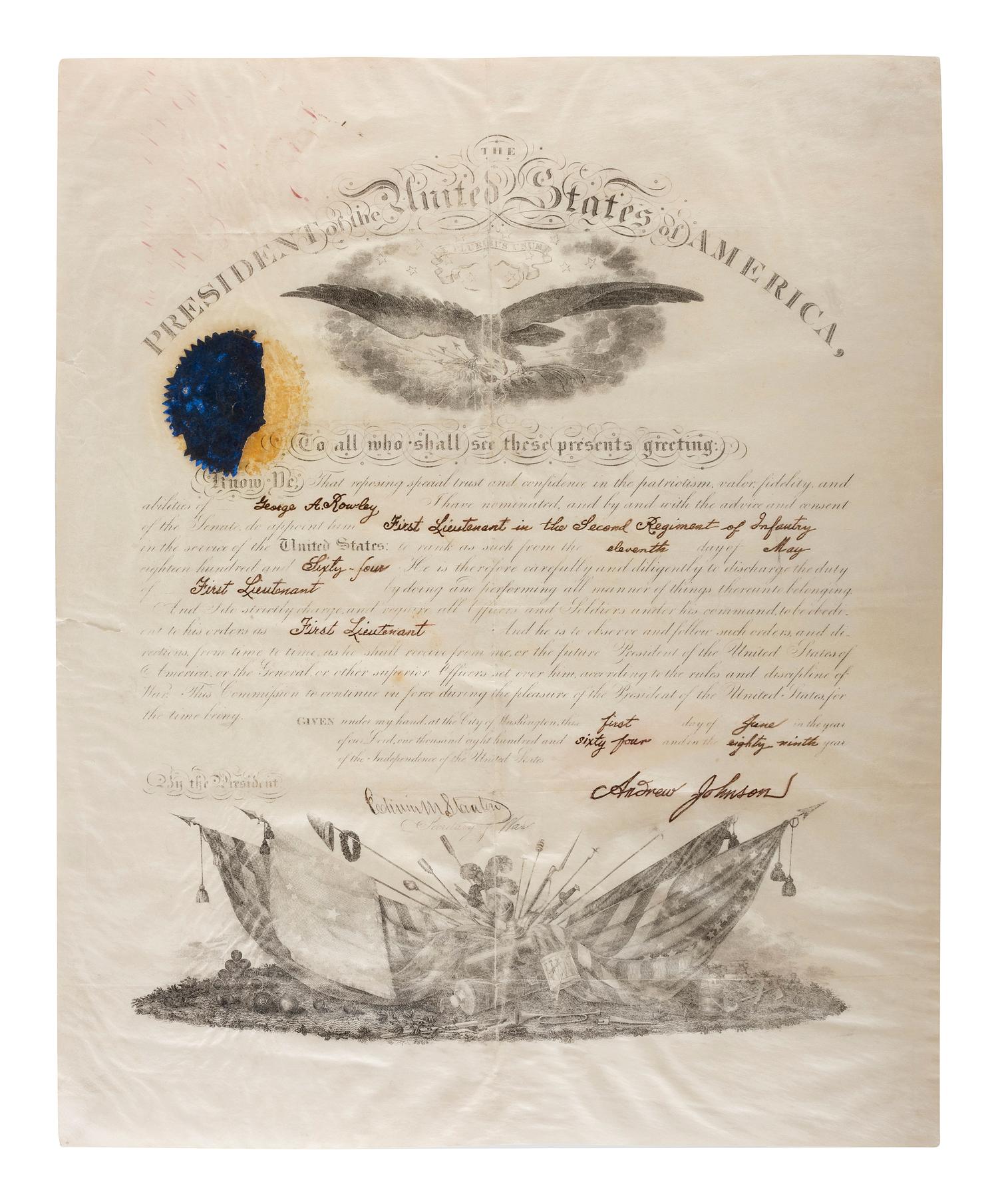 [MILITARIA]. Military archive of John Pope Baker and family, featuring Civil War era commission documents, medals, and more.