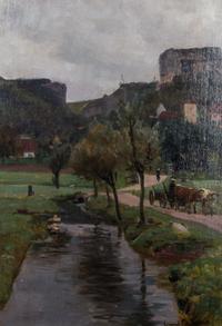 Konrad Lessing, (German, 1852-1916), Canal Scene