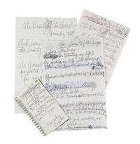BROOKS, Gwendolyn (1917-2000). 4 autograph draft poems or notes signed ("Gwendolyn Brooks"), with numerous corrections and emendations, December 1968 and May 19, 1994. Together 5 pages, 8vo and 12mo .