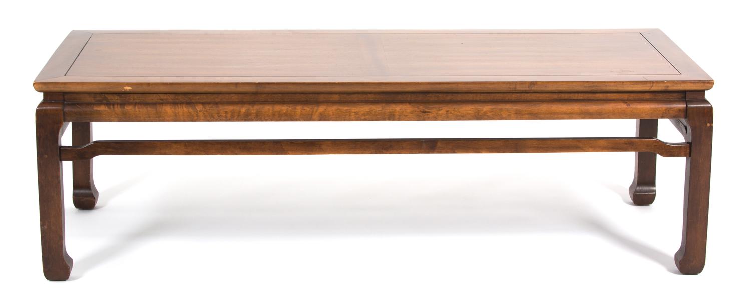 An Asian Style Mahogany Coffee Table Height 17 x width 59 x depth 22 inches. — 20TH CENTURY