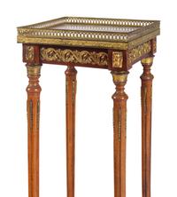 A Louis XVI Style Gilt Metal Mounted Onyx-Top Pedestal Table