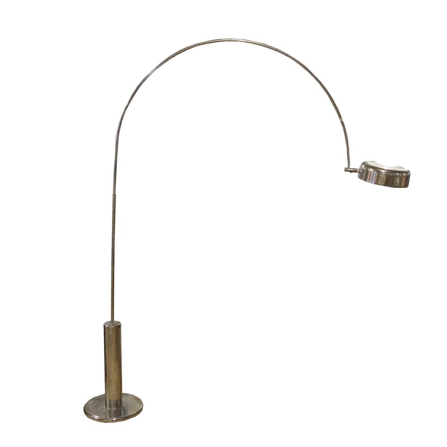 A Mid-Century Chrome Floor Lamp 74" W x 13" D x 85" H — Italy, Mid-20th Century