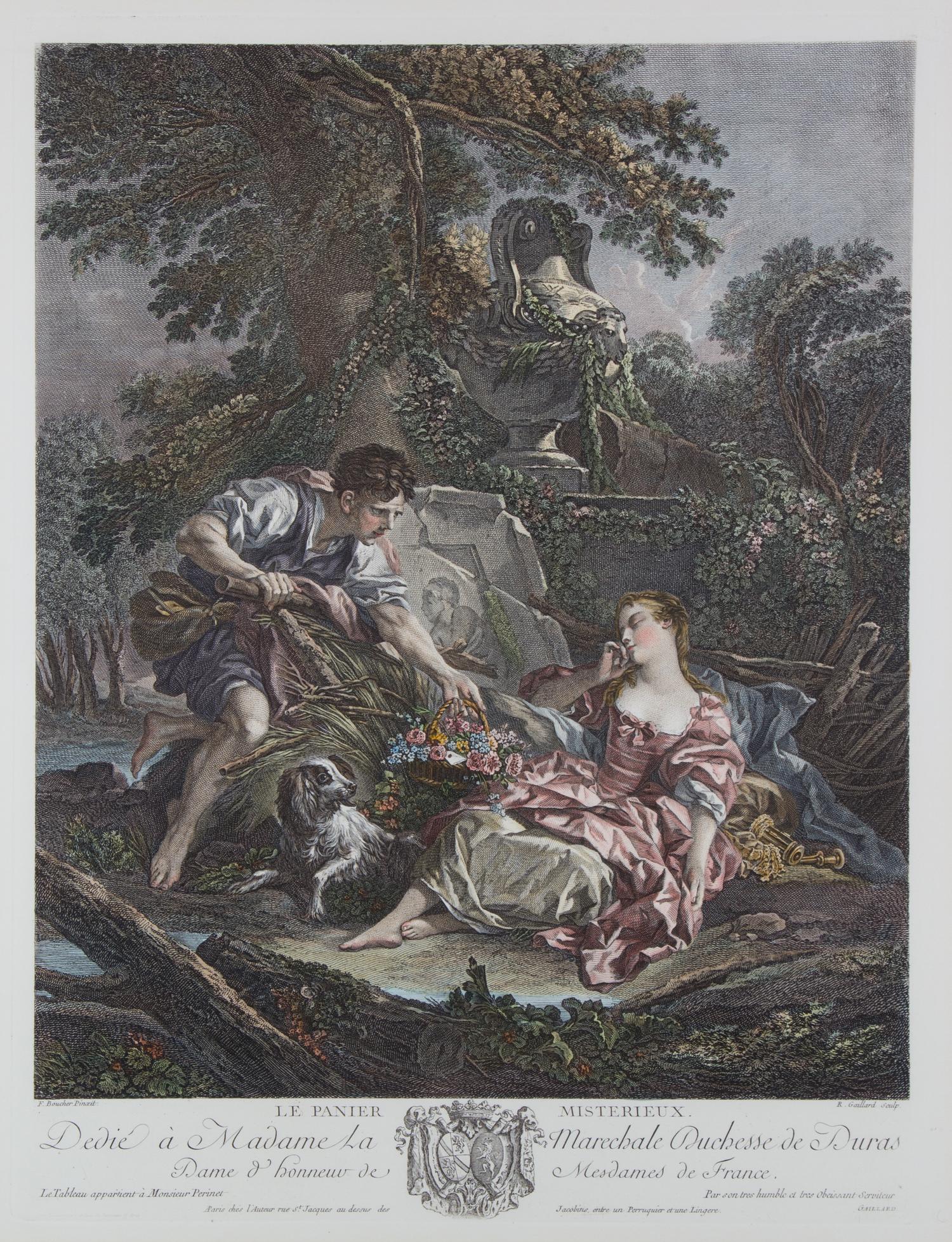 A Pair of French Color Engravings Plate size 19 1/5 x 14 3/4 inches. — 19TH CENTURY