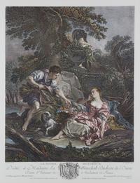 A Pair of French Color Engravings Plate size 19 1/5 x 14 3/4 inches. — 19TH CENTURY