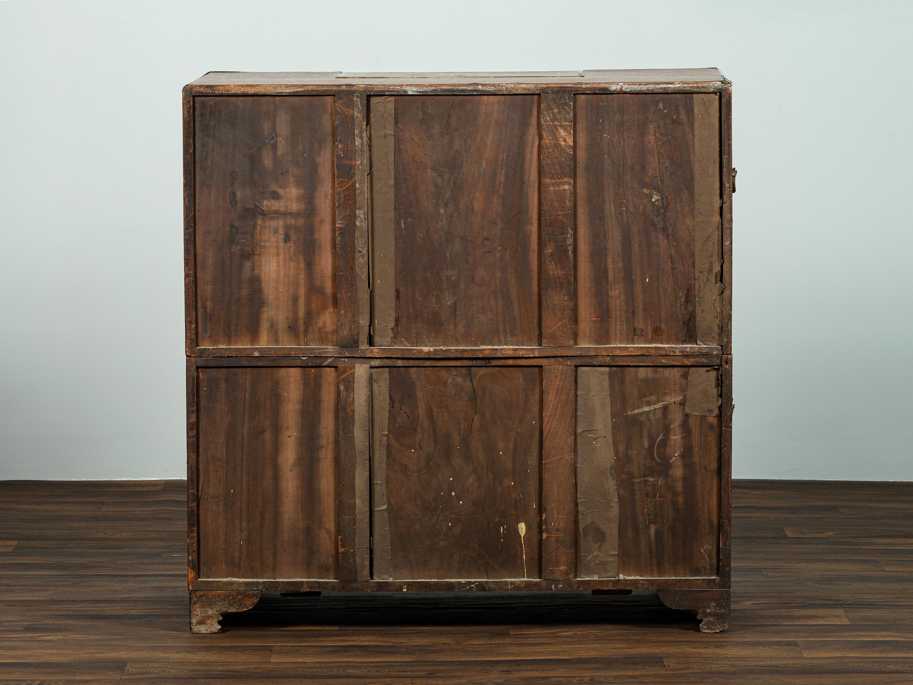 An Anglo-Colonial Brass Mounted Teak Campaign Writing Desk