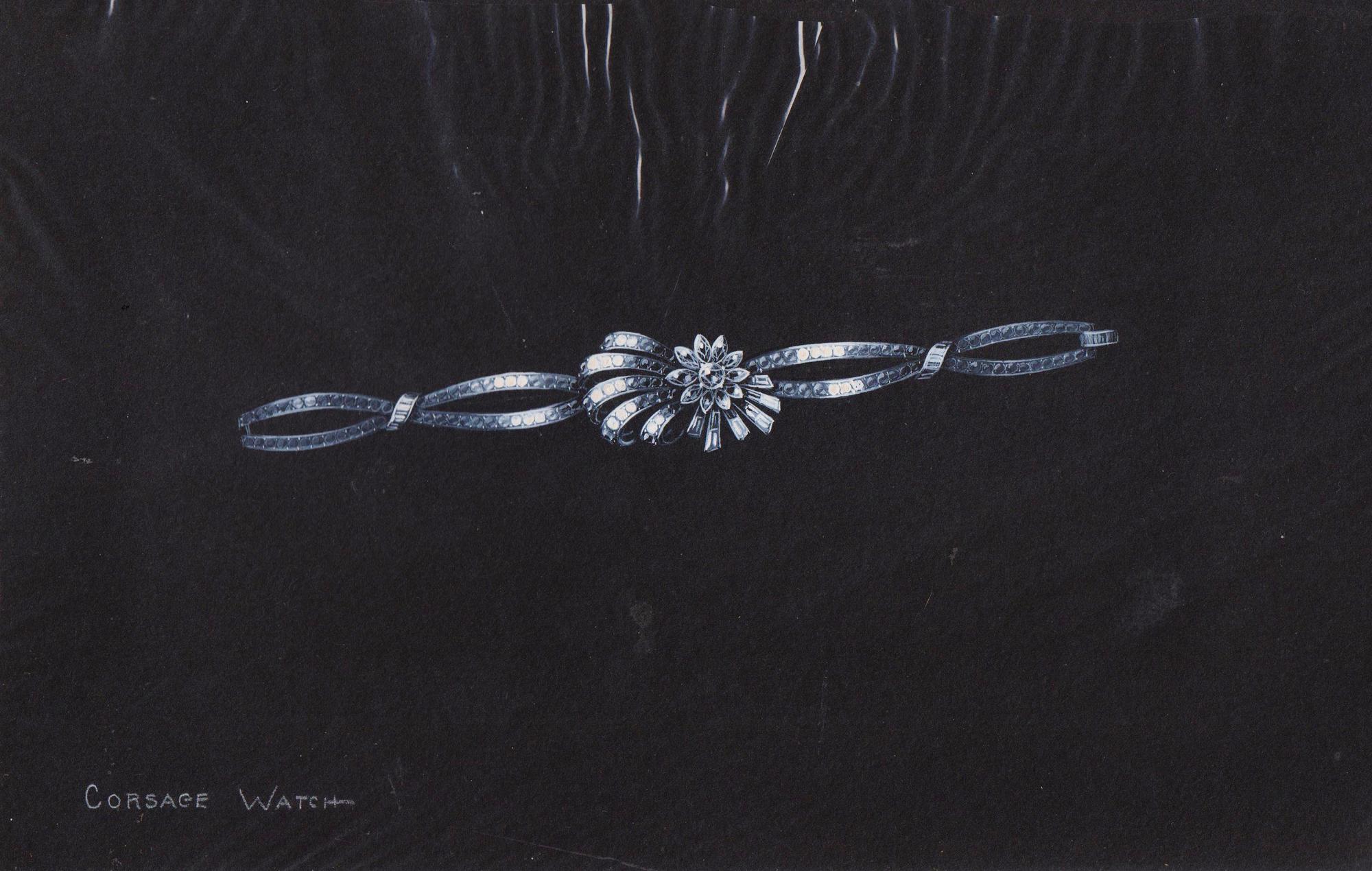 A Collection of Original Gouache on Paper Jewelry Designs by Anne Howe Geyer for Trabert & Hoeffer-Mauboussin and Others, Circa 1950's,