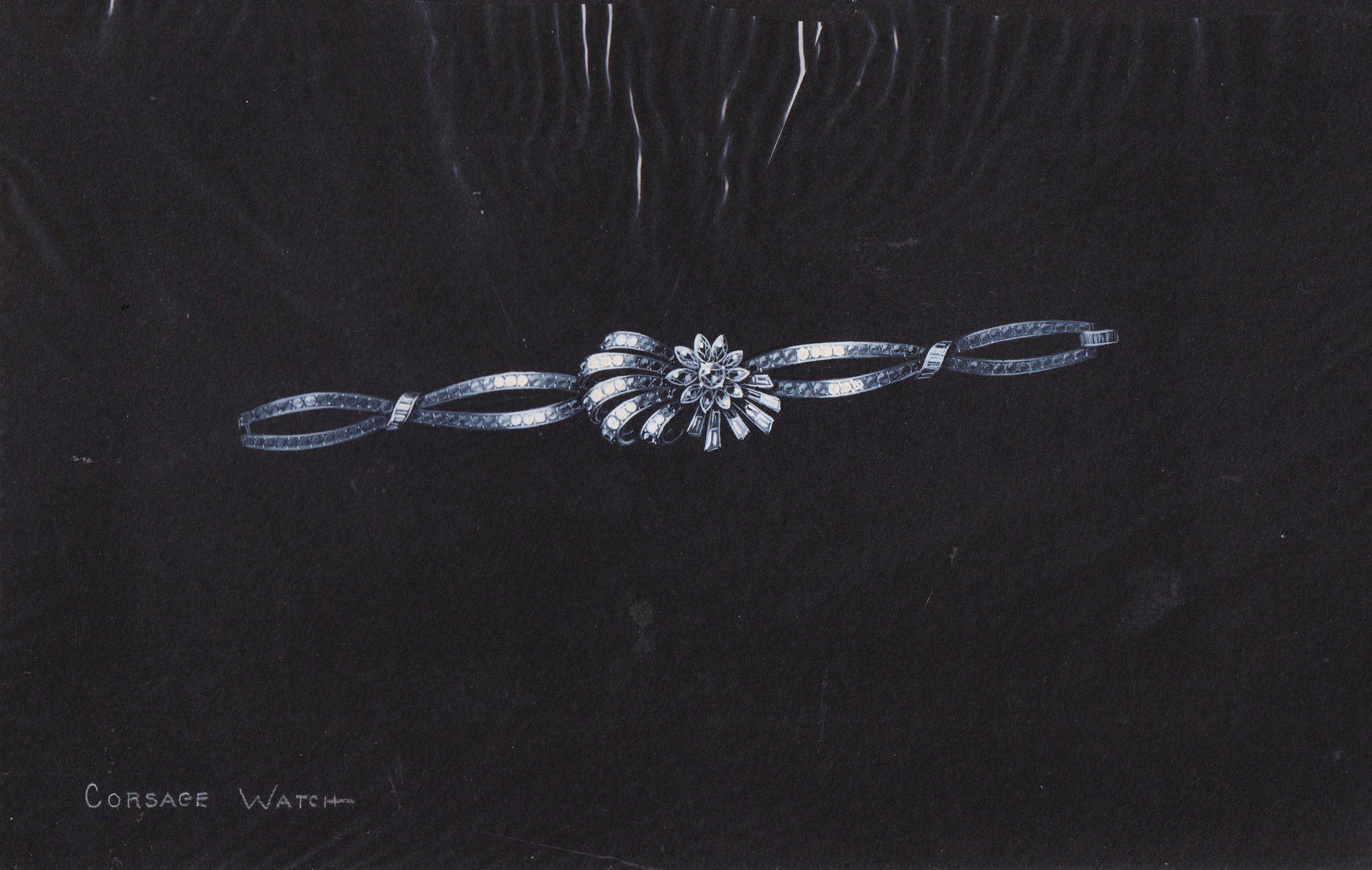 A Collection of Original Gouache on Paper Jewelry Designs by Anne Howe Geyer for Trabert & Hoeffer-Mauboussin and Others, Circa 1950's,