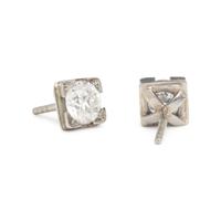 ANTIQUE, DIAMOND STUD EARRINGS