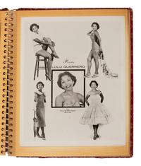 [EARLY PHOTOGRAPHY]. Photograph album containing modeling portraits and headshots of African American men and women incl. Trudy Daniels Haynes and Mexican actress Lourdes "Lulu" Guerrero. Ca 1950s-1960s.
