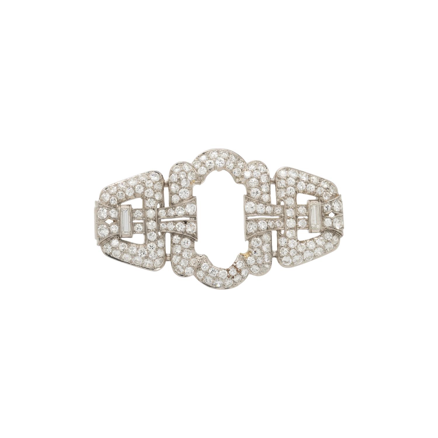 PLATINUM AND DIAMOND BROOCH