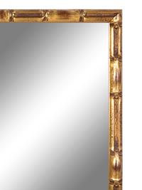 A Faux Bamboo-Framed Giltwood Mirror