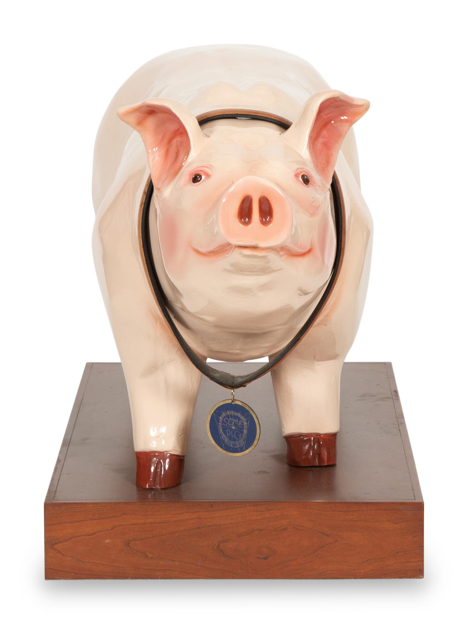 A FAO Schwarz Life Size Wilbur Piggy Bank