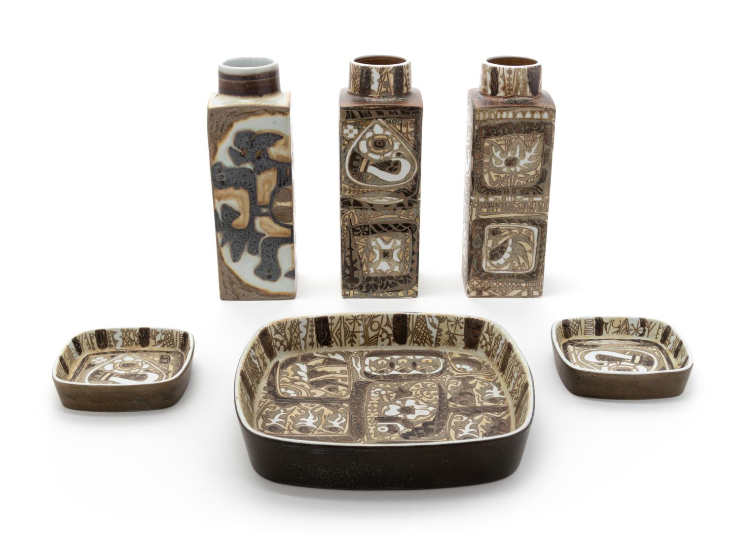 Collection of Six Baca Pieces Royal Copenhagen, Denmark